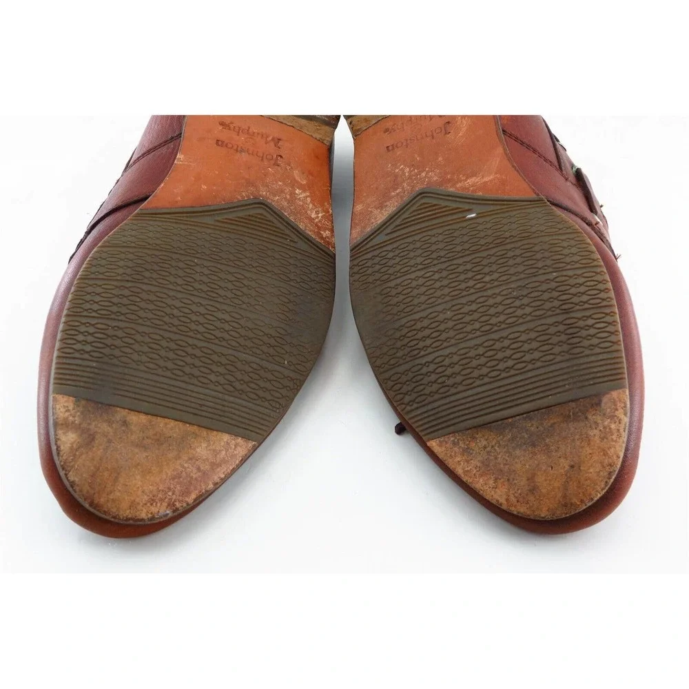 Johnston And Murphy Derby Oxfords Brown Leather Men Shoes Size 8‎ Medium